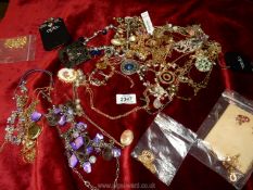 A quantity of jewellery- mostly necklaces- some matching sets and some new.