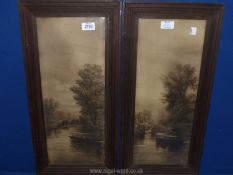 A pair of 19th c. framed Prints of English rural waterways by G.A. Lucas.