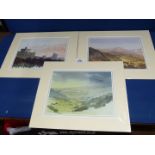 Three mounted Prints by his Royal Highness The Prince of Wales to include 'Wensleydale from