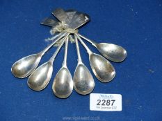 A similar set of six Silver teaspoons, engraved with a winged omega symbol, Dublin 1824,