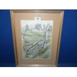 A framed and mounted mixed media picture signed lower right 'Barbara Graham 80' titled verso 'Ratly