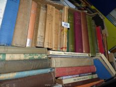 A box of books including 'News form Tartary' ??, 'The Diaries of Dummer',