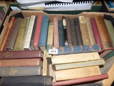 A box of books including 'The Moving Tent', 'Growth of The Soil',