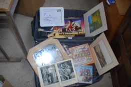 A black suitcase and contents; pictures, CD's (Elvis) etc.