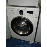 A Samsung washing machine, 33'' high x 23 1/4'' wide x 23'' deep.