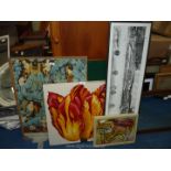 A quantity of pictures including tapestry, tulip, etc.