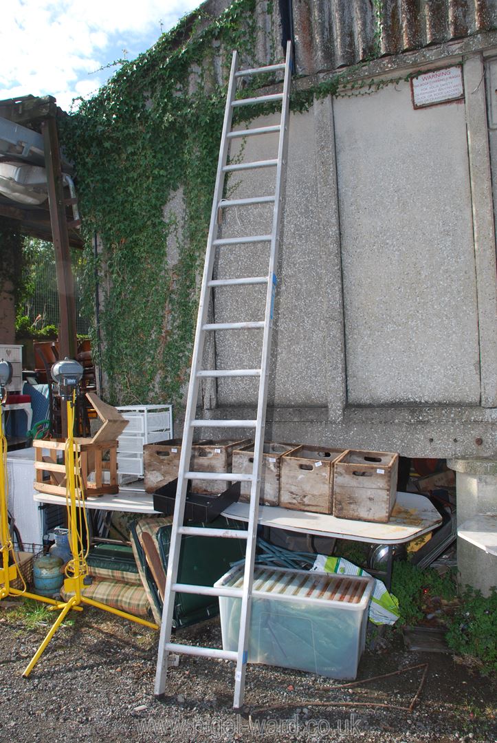 A fourteen rung aluminium Ladder.