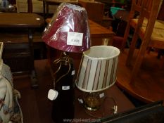 Two modern table lamps.