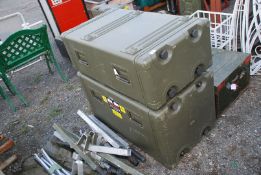 Two military containers, 3' x 20".
