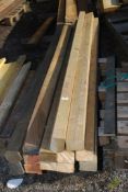 Thirteen lengths of 4" x 3" softwood: 8 x 94 1/2" long, 4 x 78 1/2" long and 1 x 70" long.