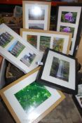 Six sets of framed prints of local interest, Llanthony Abbey etc.