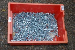 A tub of galvanised coach screws.