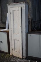 An old painted Cupboard, 28'' wide x 82'' high x 15'' deep.