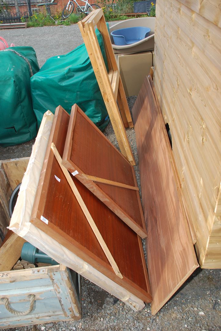 A quantity of wooden panels, various sizes, etc.