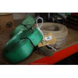 Three heavy duty lifting slings, good condition.