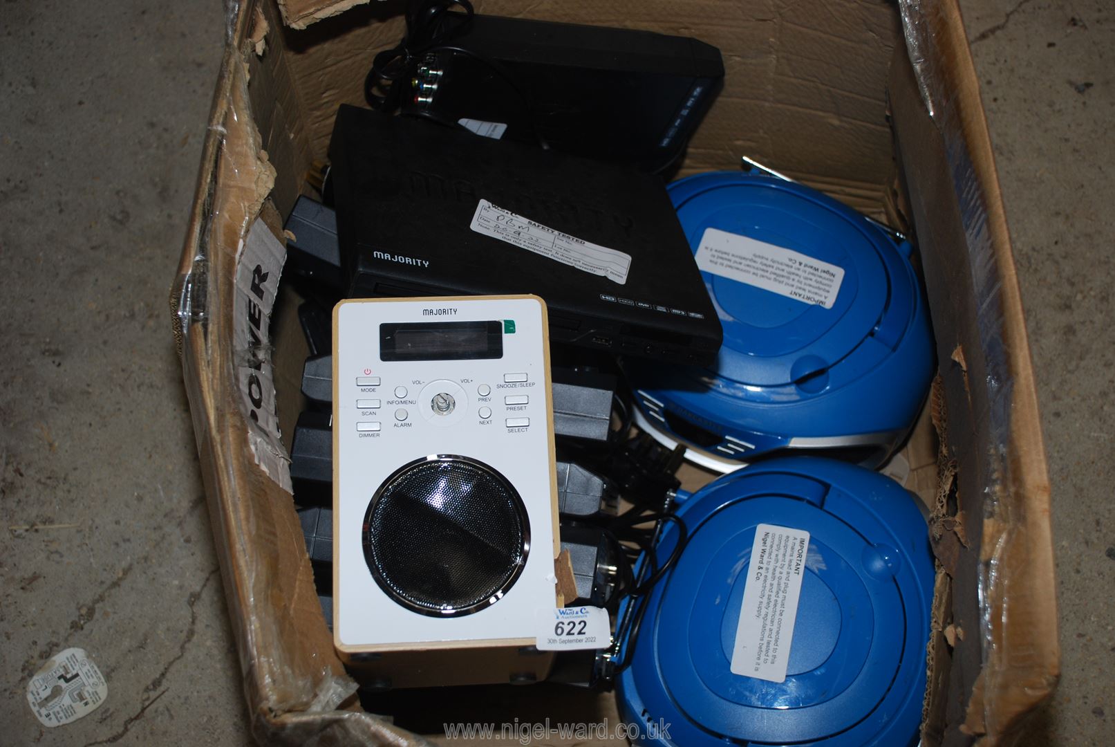 Two CD players, digital radio a/f. and 7 DVD players.