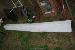 Two lengths of metal flashing, 118'' and 89'' long, x 8'' wide.