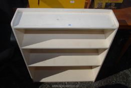 A white painted pine shelf unit 30" x 3' high.