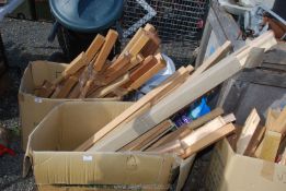 A quantity of timber lengths to include banister uprights.