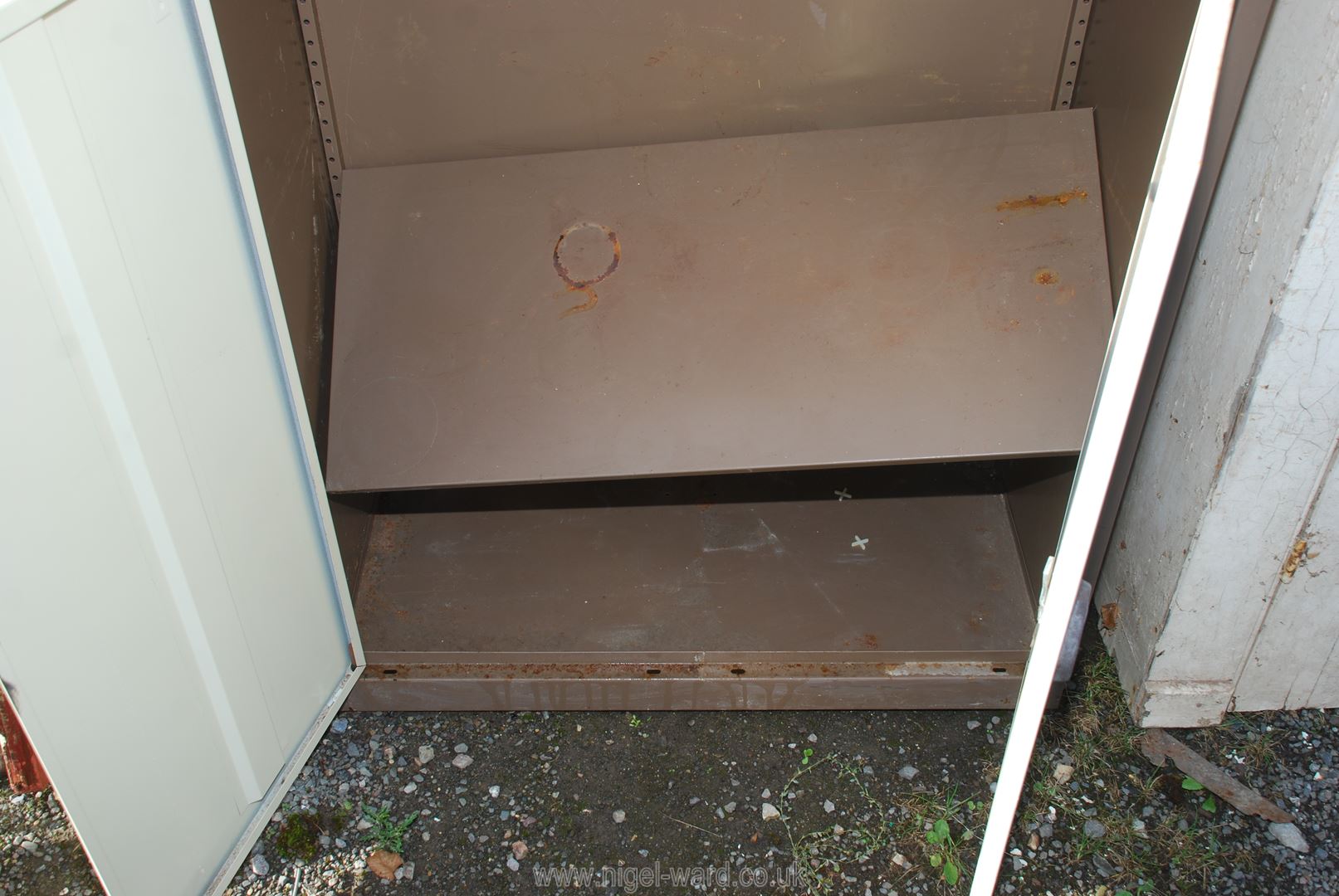 A metal Cabinet, 35 1/2'' x 18'' x 41'' high, no key present. - Image 2 of 2