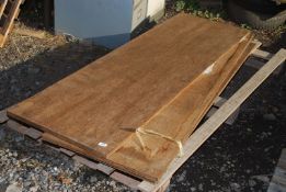 Three pieces of plywood 23" wide x 75" long.