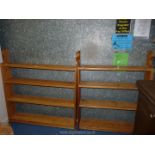 A pair of Pine open backed Bookcases, each 47" long x 50'' high x 9'' deep.