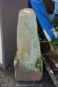 A stone Pillar, 37'' high.