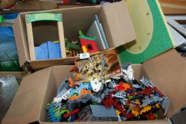A large quantity of Lego 'Bionicles' and toy riding set.