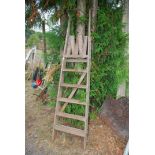A six rung wooden Step ladder, a/f.