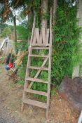 A six rung wooden Step ladder, a/f.