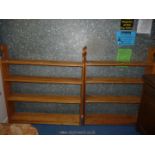 A pair of Pine open backed Bookcases, each 47" long x 50'' high x 9'' deep.