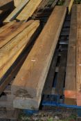 Two lengths of softwood 8 1/2" x 4" x 120" and 140" long.