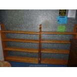 A pair of Pine open backed Bookcases, each 47" long x 50'' high x 9'' deep.