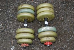 A set of weights, a/f.