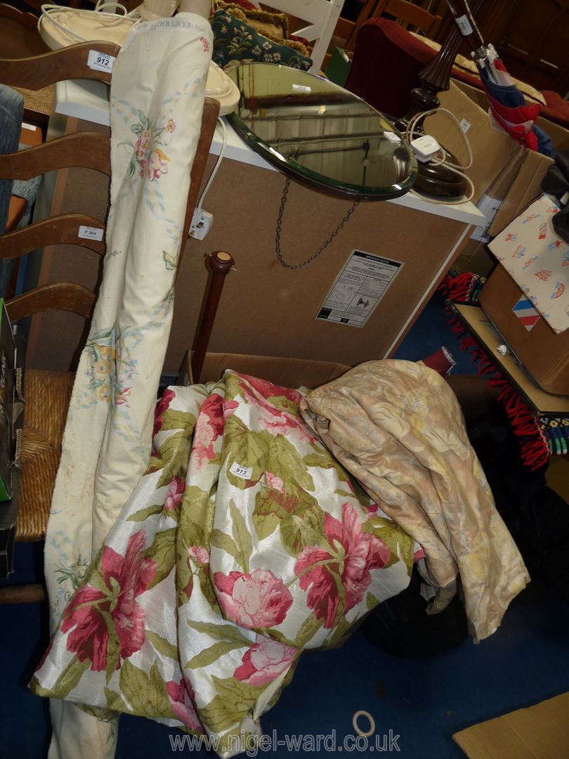 A quantity of curtains and roll of matching fabric by 'Monkwell'. - Image 2 of 2