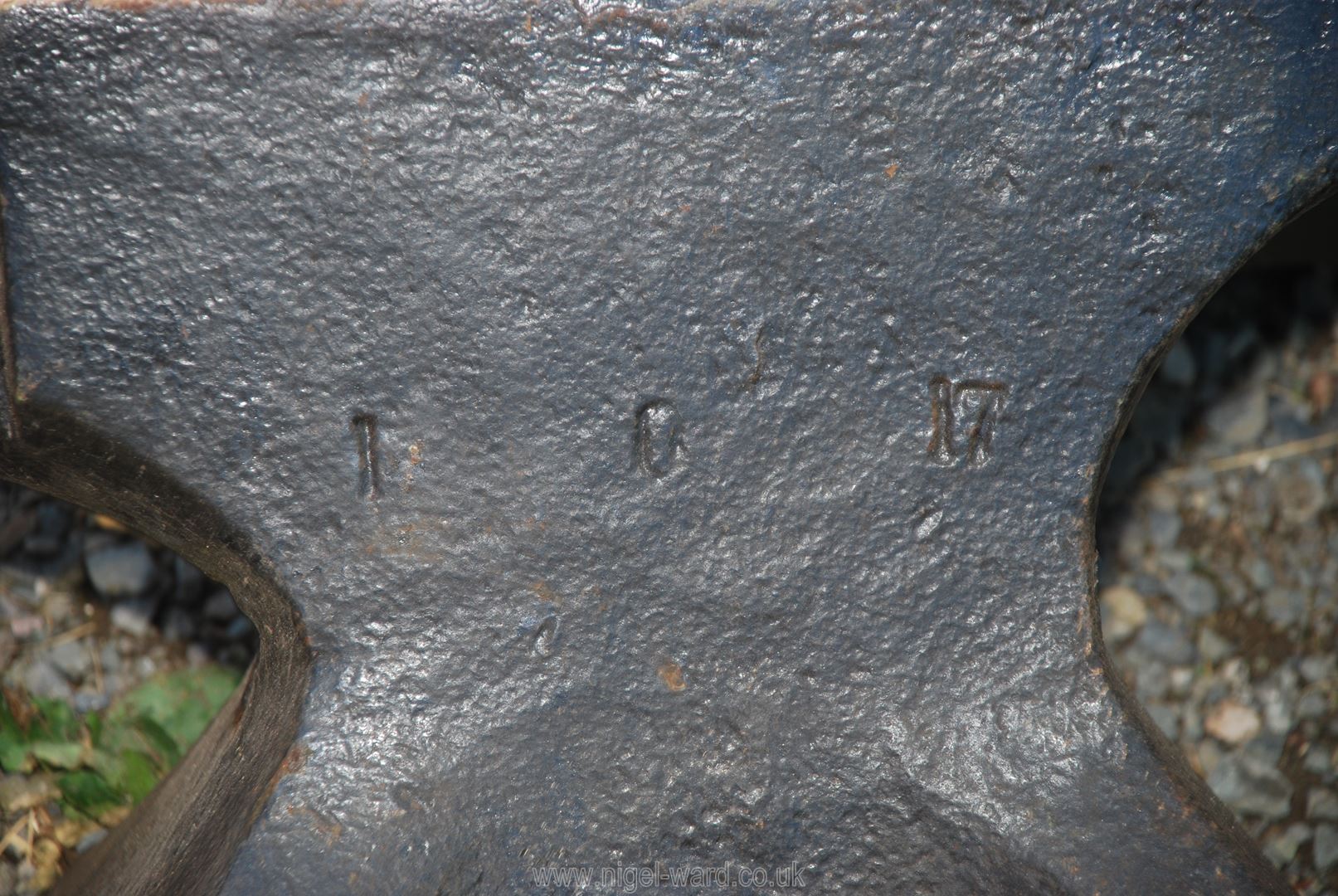 A small Anvil, (marked 1 0 17 believed 1 cwt 0 qtrs 17 lbs, i.e. 129 lbs). - Image 2 of 2