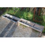 Two small galvanised sheep troughs, each 3' long.