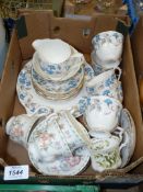 A Royal Albert 'Morning Glory' part tea set to include six cups and saucers, jug sugar bowl,