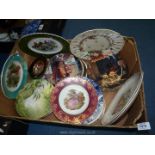 A large quantity of cabinet plates, Royal Albert woodland birds, Royal Doulton waterside,