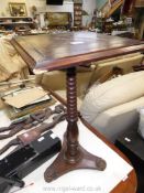 A square Oak occasional Table, the top with inlays of parquetry type with ebony banding,