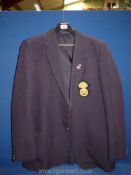 A 'St. Michael' navy Blazer, size 44" with a Welsh Fusilier's badge and pin.
