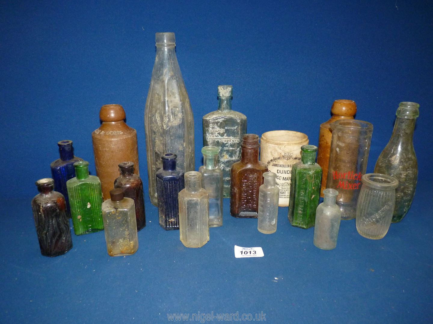 A quantity of old bottles, some medicinal including Johnsons G10 - Coat, Horlicks mixer, Shippams, - Bild 2 aus 2