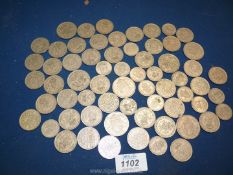 A quantity of half crowns, one and two shilling pieces etc.