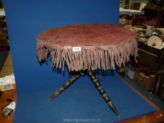 An unusual sphere and three turned leg based octagonal/fortune teller's Table having distressed