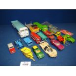 A quantity of model cars including Dinky, Matchbox, Palitoys Export No 589, Ferrari dino Berlinett,