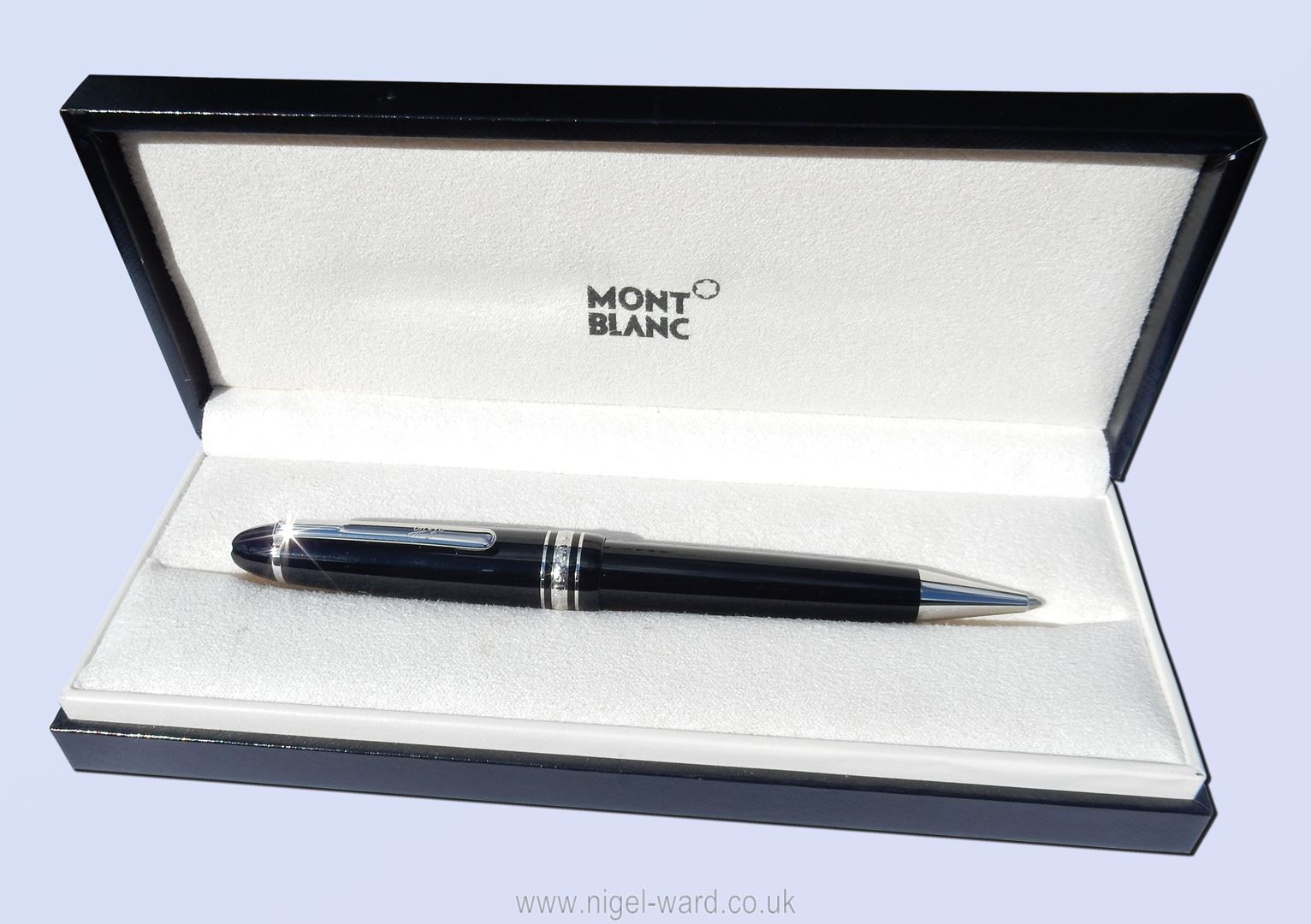 A Montblanc Meisterstuck Pix Classique Platinum-Coated Ballpoint Pen, initialled "JH" to the clip,
