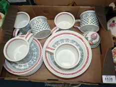 A part set of six National Trust Lanhydrock tea set including six cups , saucers,tea plates.