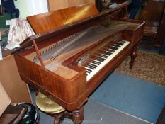 A 19th century cross banded Mahogany/Walnut cased 5 3/8 octave Grand square Piano Forte by Collard