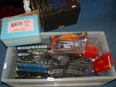 A box containing a large quantity of Hornby OO gauge track, G.W.