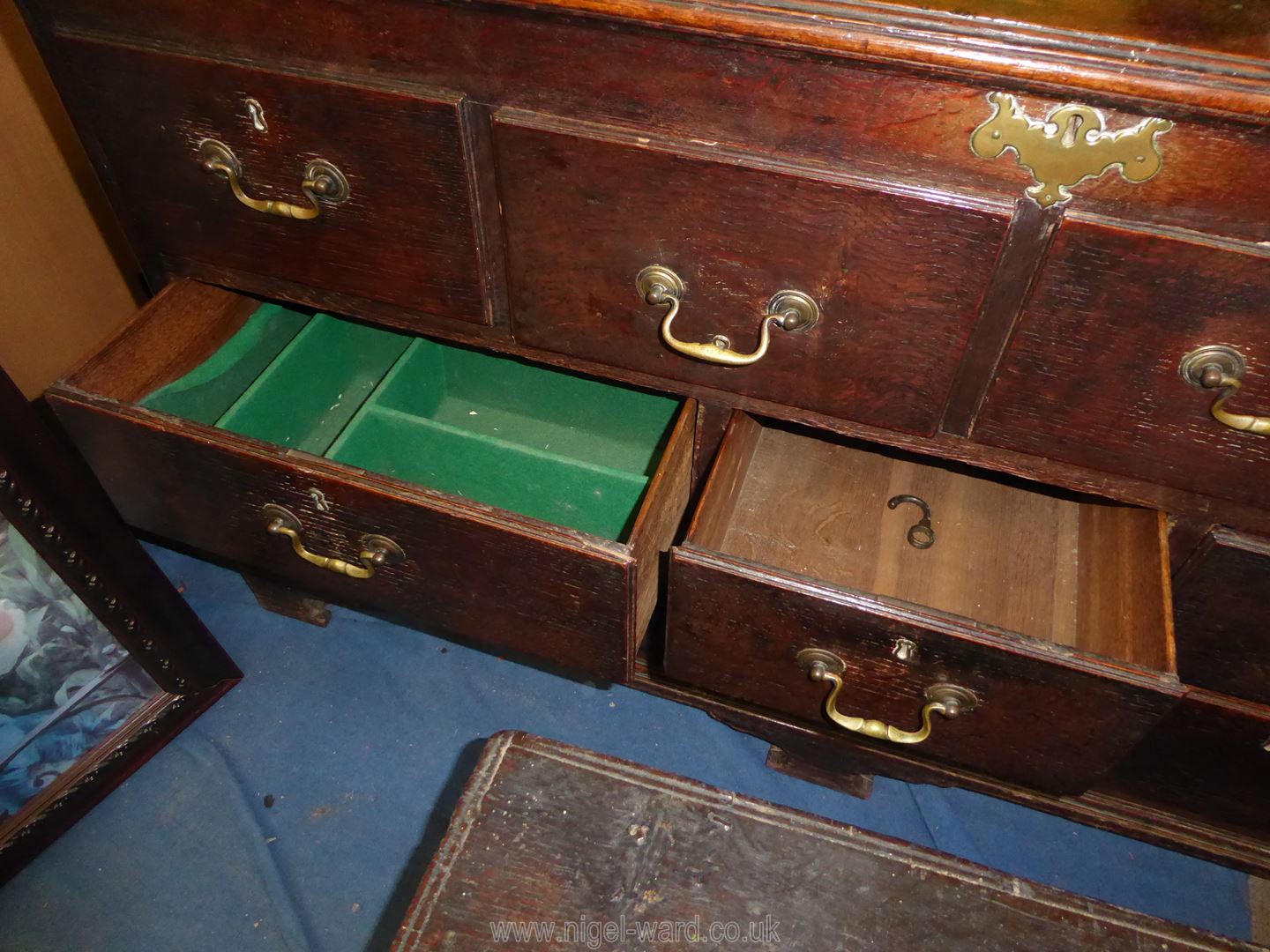 A Georgian Oak Chest having five true drawers and four false drawers to the locker top, - Image 6 of 6